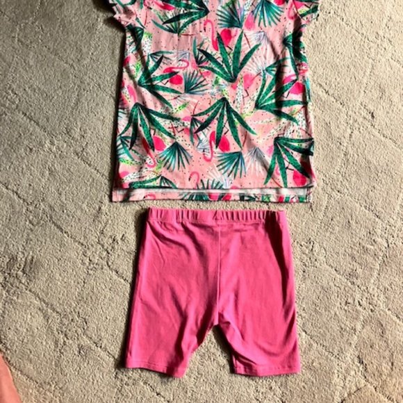 NWT!  CROWN & IVY - 2 Piece Short Set - Pink Flamingo Print - Girl's Size 5 -NEW - Picture 4 of 8